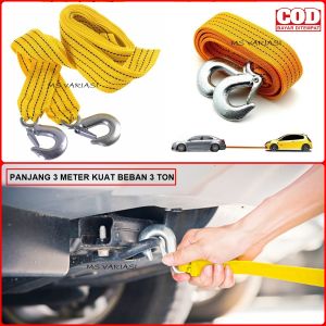 Tali Derek Mobil Panjang 3 Meter Kuat Beban 3 Ton Alat Derekan Towing Tali Penarik Mobil Mogok MSV