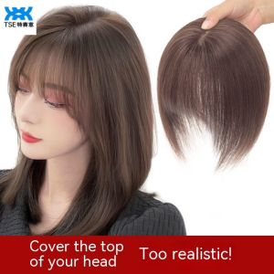 TSE Tóc Giả vá cho phụ nữ hàng đầu tóc vá bao gồm tóc trắng Tóc Xù thưa thớt không khí vô hình tóc giả mái bằng vá 25cm
