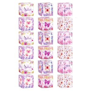 12/18pcs Màu Hồng Bướm Hộp Quà Tặng ổn định và có thể gập lại màu Hồng Bướm Hộp quà tặng cho tiệc đám cưới và ngày đặc biệt