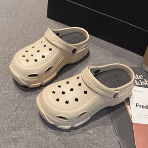 [Free Shipping] WomenS Summer New Style Height-Increasing Perforated Sandals Thick-Soled Breathable Dual-Use Platform Heel Non-Slip Beach Sandals