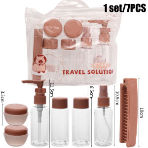 7Pcs Travel Bottles Spray Bottle Lotion Empty Shampoo Bottle Mini Face Cream Pot Transparent Container Travel Essentials