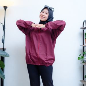 GRACIOUSTYLE - Jaket Olahraga Parasut Pria/Wanita Sauna Suit Jogging Lari Bersepeda Despo Gym Fitnes