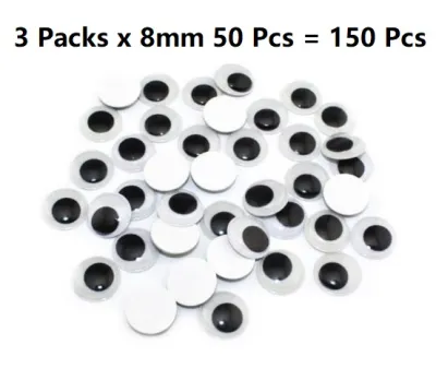 8mm/10mm/12mm Biji Mata / Wiggle / Googly Eye Moveable Eye for Art and Craft Self Adhesive