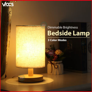 USB Wooden Base LED Night Light Dimmable Brightness Bedside Desk Lamp with 3 Color Modes Remote Control