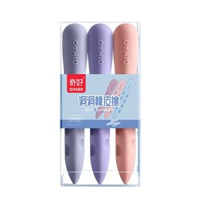 CEMOMEF Creative Kawaii Correction Supplies Wiping Tools Students Stationery Pen Shape Pencil Eraser Hole Eraser Traceless Eraser Dustless Eraser