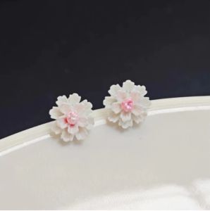 ❤️ต่างหูลายดอกไม้ดอกคามิเลียหวานแฟชั่นเรียบง่ายเครื่องประดับสำหรับผู้หญิงเข้ากับทุกการแต่งกายของขวัญ-a.one