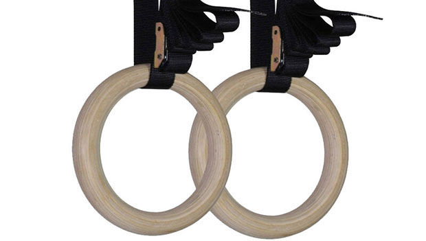 Lzd [] Wooden Gymnastic Rings(pair) Olympic Heavy Duty Adjustable 