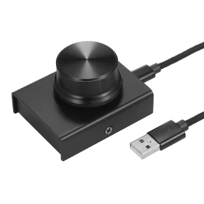 USB Volume Control Knob One Key Mute Volume Controller for Computer Laptop Plug and Play PC Speaker Audio Adjuster Compatible with Win 10/ 8/ 7/ Vista/ XP/ Mac