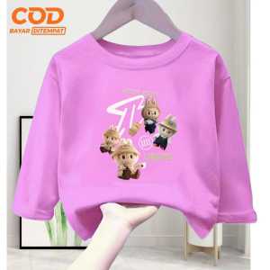 Kaos atasan anak Laki-Laki dan Perempuan usia 1-12 tahun bergambar Basic Labubu lengan panjang