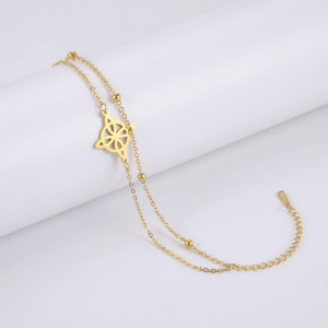 Phù thủy phù thủy hôn Vòng tay hạt charm thép không gỉ cho nữ hai lớp Vòng tay trên tay Wicca amulet Quà Tặng