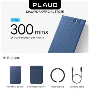 Plaud Note AI Voice Recorder with Magnetic Case | Transcribe & Summarize with AI Technology | Note Taker for Meetings & Calls - Navy Blue