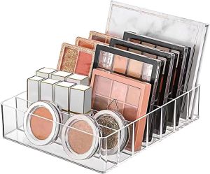 WECHENG Hộp đựng mỹ phẩm bằng nhựa acrylic trong suốt dùng để sắp xếp bảng phấn trang điểm Hộp đựng mỹ phẩm 7 ngăn dùng cho bàn trang điểm và ngăn kéo có thể đựng các loại phấn mắt phấn má hồng son môi.