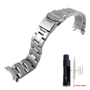 Aotelayer Dây Đeo Đặc Biệt Dây Đeo Đồng Hồ Bằng Thép Không Gỉ Rắn Chắc Miệng Hồ Quang Cho CASIO Dây Đeo Bằng Thép Swordfish MDV-106 107 Dây Đeo Đồng Hồ Đeo Tay Nam Bằng Thép Không Gỉ 2784 Dây Đeo Cổ Tay 22Mm