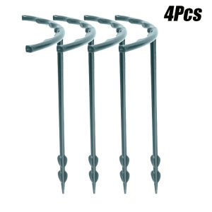 4pcs Plastic Plant Support Pile Frame Greenhouse Semicircle Fixed Rod Indoor Flower Plant Vine Climbing Bracket 24cm