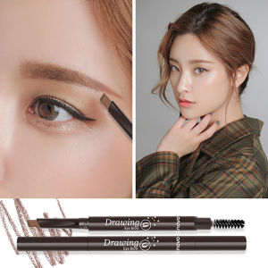 🔥🔥Roman Holiday 5 Colors Double Heads Eyebrow Pencil Waterproof Long Lasting Set Eyebrow Pencil Eye Brow Pen Brown Black Eyebrow Set with Brush COD