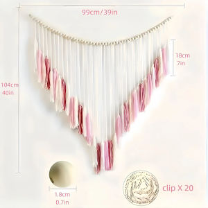 Bohemian Decorative Woven Wooden Bead Tassel Tapestry Photo Clip Photo Wall Hanging Tapestry Home Decor