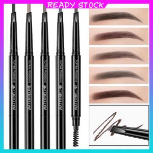 ดินสอเขียนคิ้วถาวรกันน้ำติดทนนานสุดๆแปรงคิ้วหมุนได้สองหัว3D