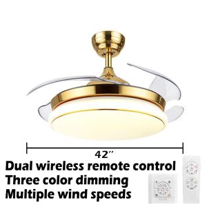 Smart Ceiling Fan Light Frequency Conversion Invisible Fan Blades Pendant Lamp Living Room 42 Wind Lights