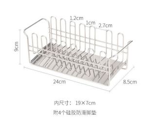 ❣️SPACEIDEAS❣️ SS304 Sponge Drainage Holder Sponge Drainage Stand Drain Basket Drain Rack Dishwashing liquid Holder Drainage Tray Dish Detergent Holder Sponge Holder Dish Detergent Stand Sponge Draining Rack Dishwashing Liquid Stand SS Wire Ball Holder