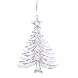 YEAHAP Clear Acrylic Christmas Ornaments Wings Snowflake Christmas Decor New Year DIY Holiday Hanging Pendant Winter Season