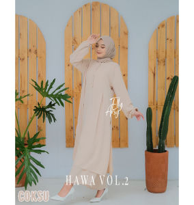 Hawa Set Celana Kulot Merek ELLY ARSY Bahan Crinkle Airflow
