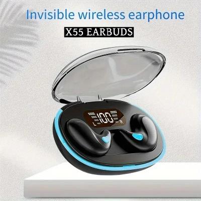 X55 Sleeping Earbuds Wireless Mini Headphones TWS Bluetooth Stereo Hidden Headset with Mic