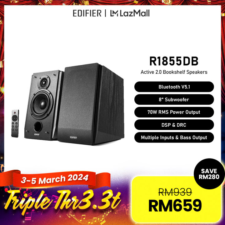 Edifier R1855DB Bookshelf Speaker Bluetooth V5.1 4" Mid Bass