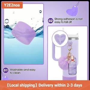 【Local shipping】 6pcs Accessories Set Water Bottle Boots Cover Mini Hooks Lipstick Sleeve Pouch Pom Daisy Charm Keychain For Stanley Tumbler