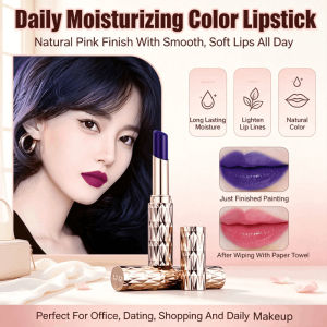 Womens Blue Magic Color-Changing Lipstick Moisturizing Waterproof Long Lasting Lip Gloss Non-stick Cup Blue Rose