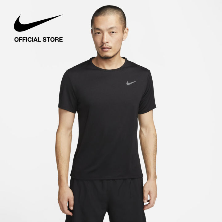 Nike Men s Dri FIT UV Miler Short Sleeve Running Top Black Lazada