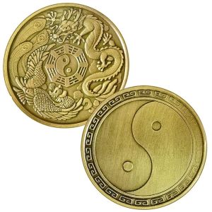 Koin Kuno Naga Phoenix Naga Cina Phoenix Tai Chi Koin Feng Shui