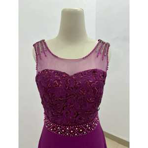 Preloved Gaun Pesta Ungu / Party Dress / Mom Gown / Sister Gown / Prewedding Dress / Bridesmaid Dress / Evening Gown / Sleeveless Dress / Long dress / Gaun Pengantin / Dress Kondangan