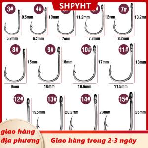 [COD] SHPYHT Giao hàng địa phương 1 hộp thép carbon cao vòng tròn móc câu cá nước ngọt fishhook Lỗ Cá chép mạnh mẽ giải quyết chất lượng cao