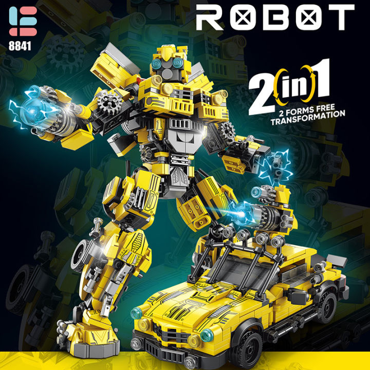 Lele Brothers compatible with Lego assembled building blocks toy fun  transformation bumblebee Optimus Prime car robot Lazada PH
