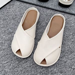 Free Shipping Italian Original Design Summer New Model Plastic Slip-On Flat WomenS Mules With Closed Toe