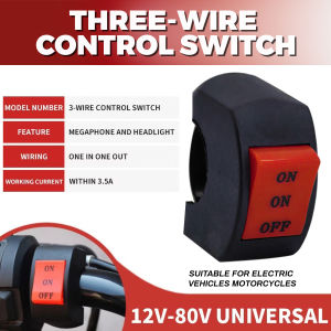 Motorcycle Handlebar 3‑Position ON‑ON‑OFF High Low Beam Modified Switch Pure Copper Wire Auxiliary Light Control Switch for 22mm Handlebar