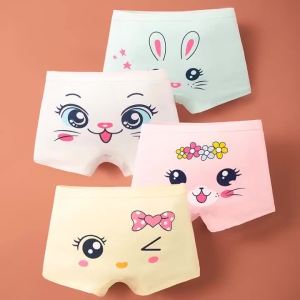 4pcs Cotton Girls Soft Panties Baby Lovely Character Pattern Cartoon Panty Students Boxer Briefs Kids Underwears Children Boxers2026