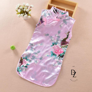 【READY STOCK】Chinese Style Little Children Kid Girl Baby CNY Cheongsam Dress Sleeveless 女童旗袍夏唐装中国风 Baju Kanak (C208)