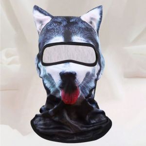 MYTHIS 3D Animal Print Balaclava Breathable Fabric Ice Silk Full Face Funny Windproof Design Neck Gaiter For Motorcycle