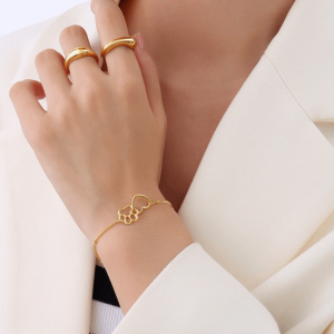GENENIC Thin Love Dog Seal Bracelet Light Luxury Simple Love Paw Bracelet Wristband Lovers Friendship Bracelet Gifts