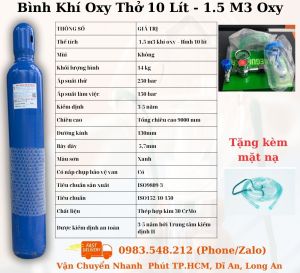 Trọn bộ bình Oxy y tế 14 Lít - Bình Có Kiểm Định An Toàn