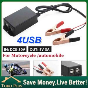 【Pengiriman cepat】4 USB Charger Aki Motor Casan hp di Motor Murah dan di gunakan Praktis