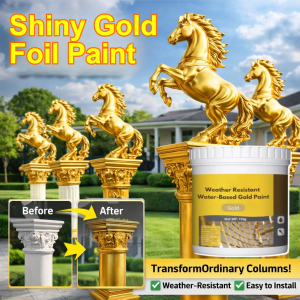 Gold Paint For Outdoor Fence Decor Water-Based Metallic Gold Coating Shining Weather-Resistant Horse Pillar Paint Decorative Metal Protection