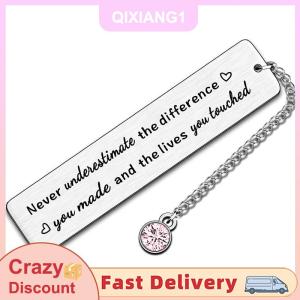 QIXIANG1 Thép không gỉ kim loại lá Rhinestone Mặt dây chuyền Bookmark sinh viên giáo viên Quà Tặng đọc nhà Bookmark tìm hiểu Nguồn cung cấp giáo viên ngày Quà Tặng