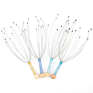 9 Claws Head Massger Streamlined Ball Body Relaxation Scalp Massage Roller for Hair Growth Hand Held Hair Stress Relief Aid