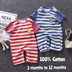 2pcs Baby Cotton Onesie Romper for Baby Boy Infant 100% Cotton Breathable and Comfortable for 3 months to 18 months Baby Boy Rompers Onesie