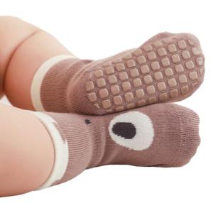 Anti Slip Crew Socks Non Skid Baby Toddlers Socks Cute Spring Summer Cotton Socks Grippy Socks for Infant Boys Girls