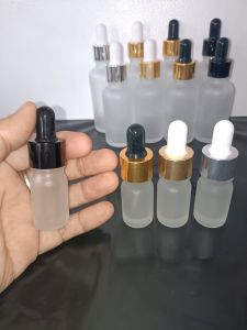White Frosted Glass Dropper Bottles