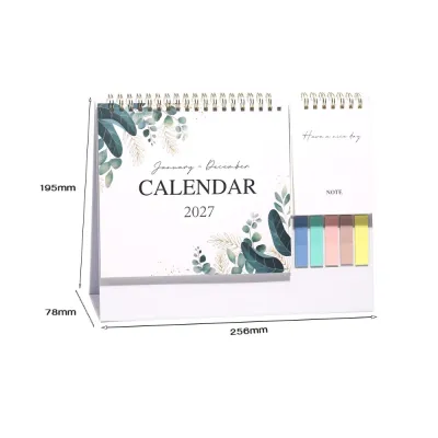 JURHOMIE Jan. 2027 - Dec. 2027 2027 Flower Desk Calendar Foldable Daily Study Record Calendar Portable Colorful Double-coil Calendar Home