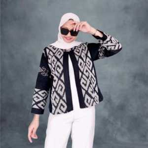 Blouse Aprilia / Baju Atasan Wanita / Blus Etnik Tenun / Baju Kerja / Atasan Tenun Model Terbaru / Blouse Bolero Kantor / Cardigan / Atasan Wanita Modern